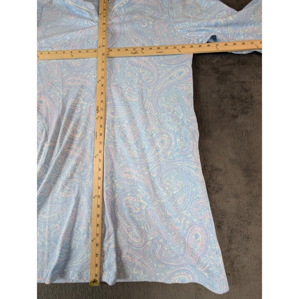 Miss Elaine Quilted Paisley Sz‎ XL Print Snap Button 3/4 Sleeve Nightgown Robe - Picture 5 of 5